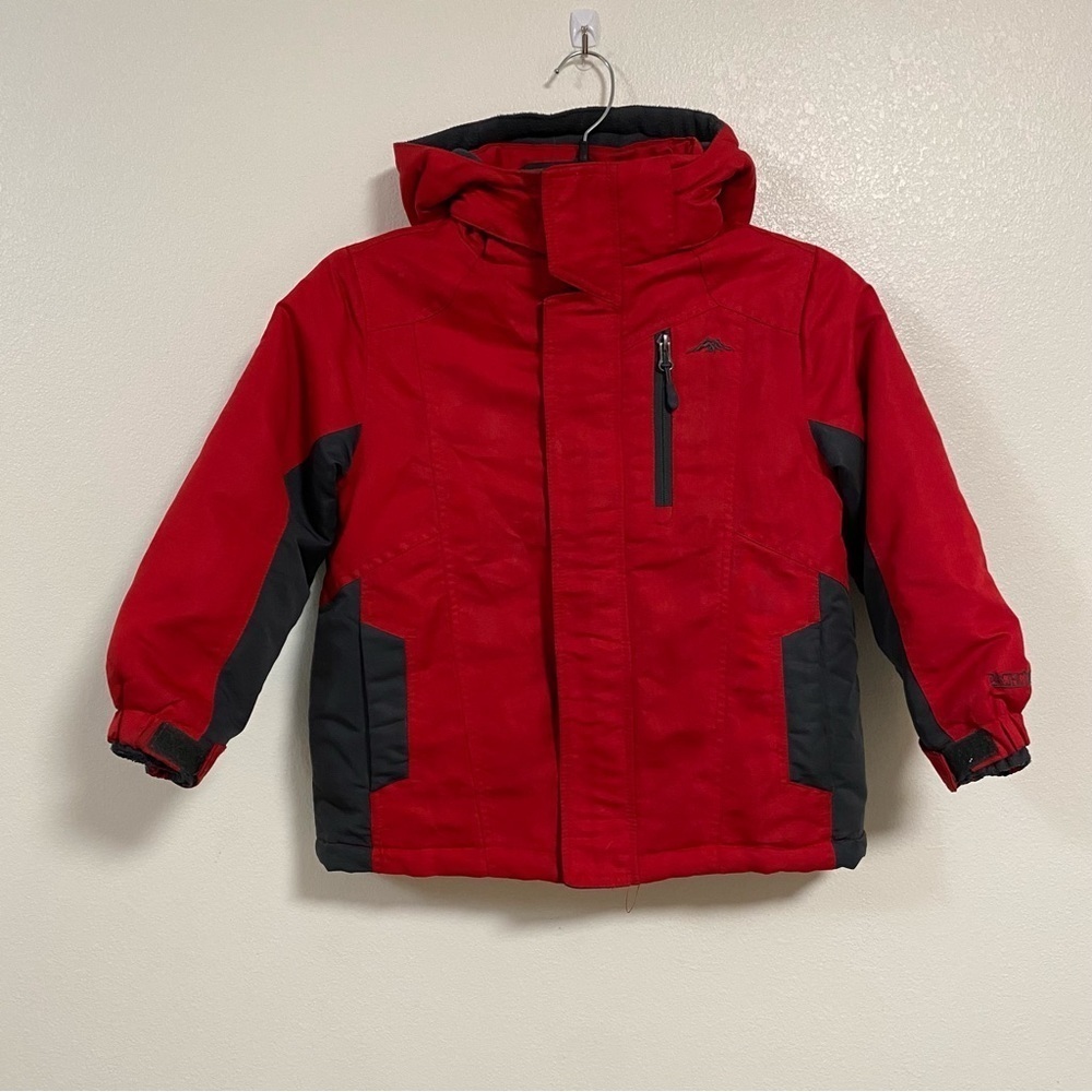 Pacific Trail Jacket Kids Size Medium 5/6 Red Gray Hooded Winter jacket